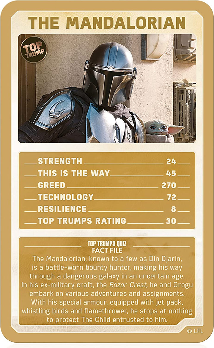 Star Wars : The Mandalorian Top Trumps Card Game