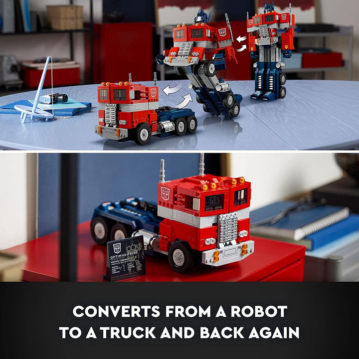 LEGO Icons 10302 Optimus Prime Transformers Robot Model Set