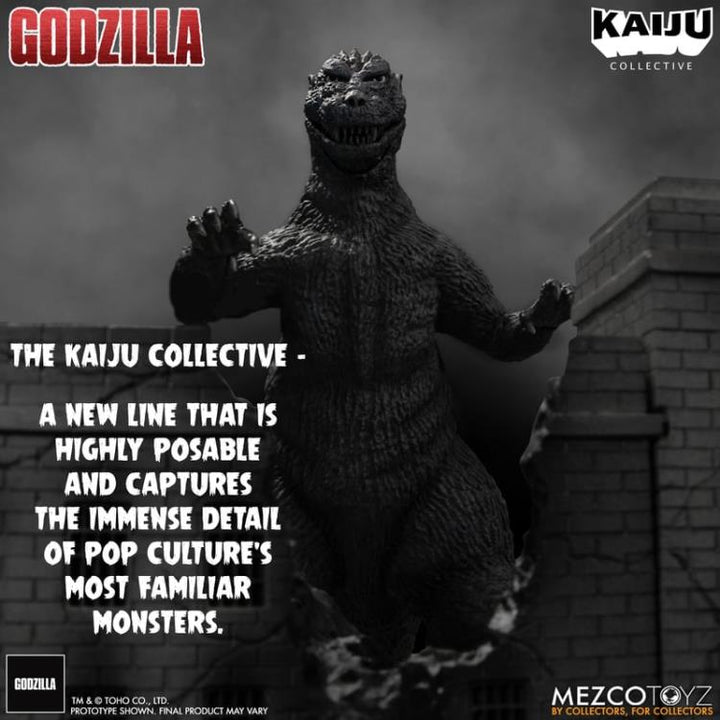 Mezco Godzilla (1954) Kaiju Collective Godzilla (Black & White)