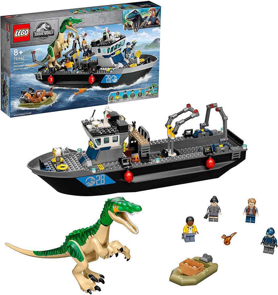 LEGO 76942 Jurassic World: Baryonyx Dinosaur Boat Escape Set, Infinity Collectables