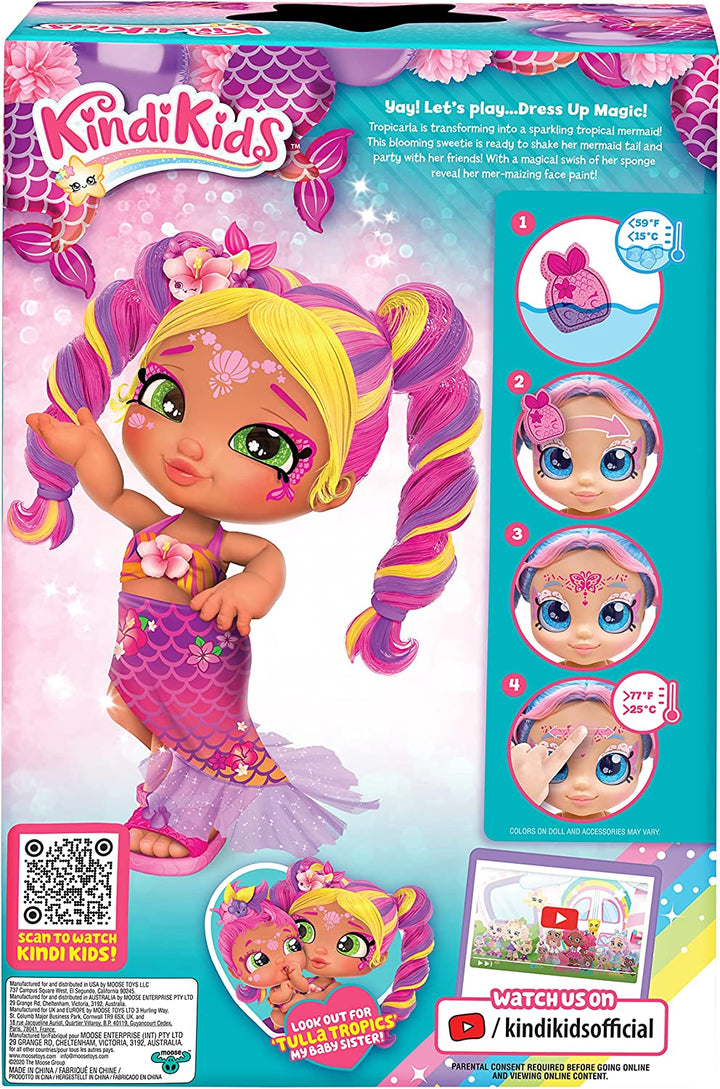 Kindi Kids Dress Up Magic Tropicarla Mermaid Face Paint Reveal Doll