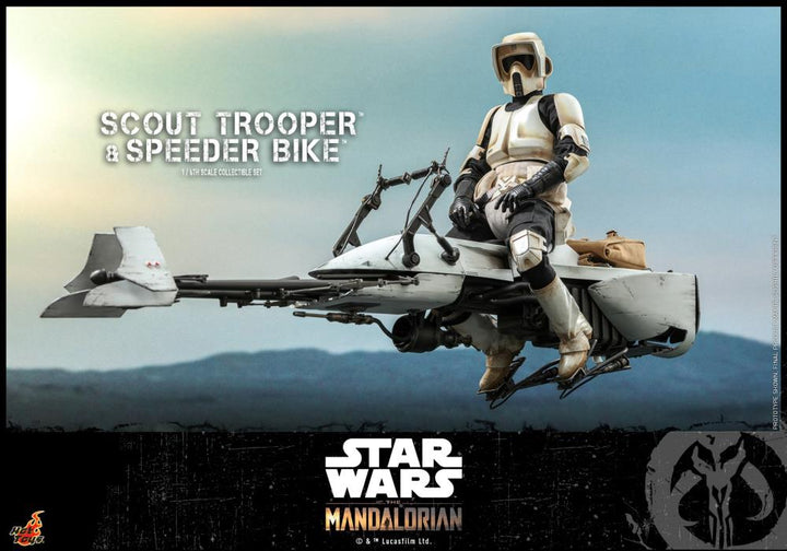 Hot Toys Star Wars The Mandalorian 1/6 Scout Trooper and Speeder Bike, Infinity Collectables