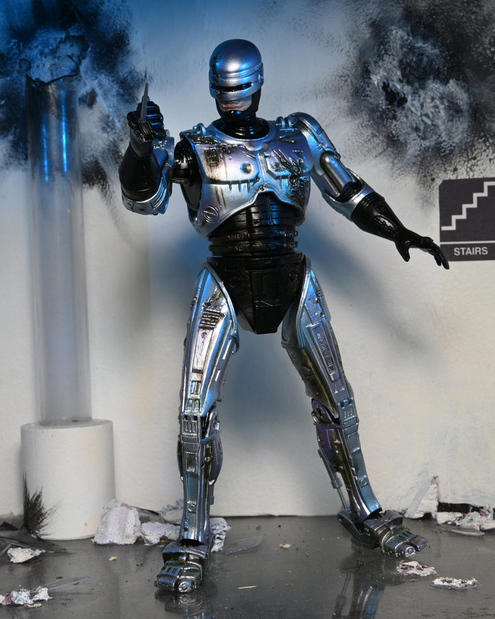 NECA Robocop 7” Scale Ultimate Battle Damaged RoboCop with Chair Action Figure