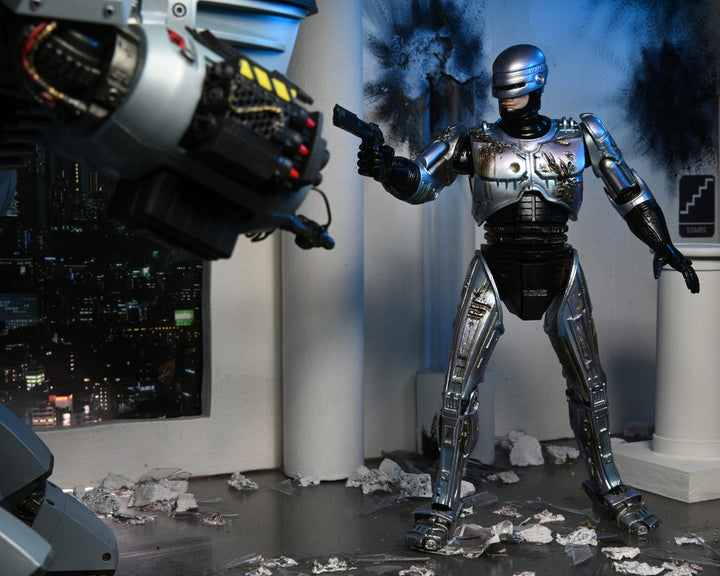 NECA Robocop 7” Scale Ultimate Battle Damaged RoboCop with Chair Action Figure