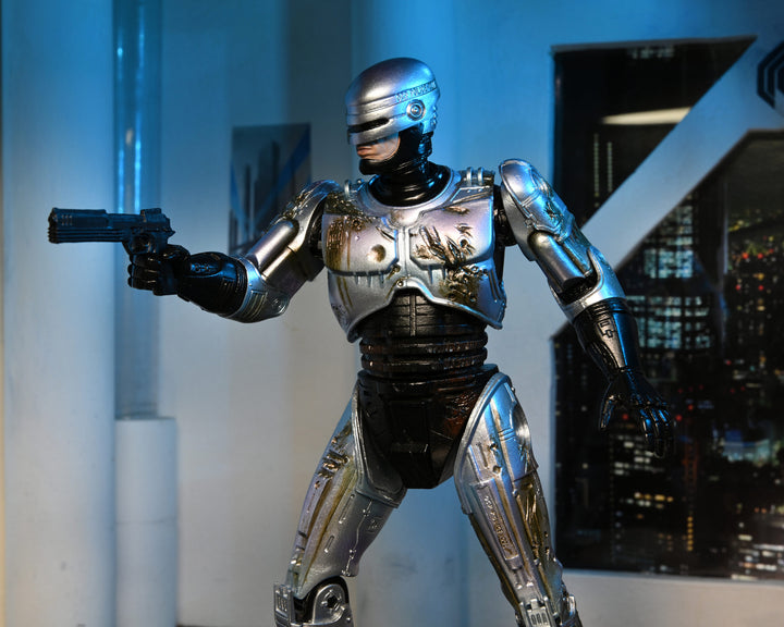 NECA Robocop 7” Scale Ultimate Battle Damaged RoboCop with Chair Action Figure