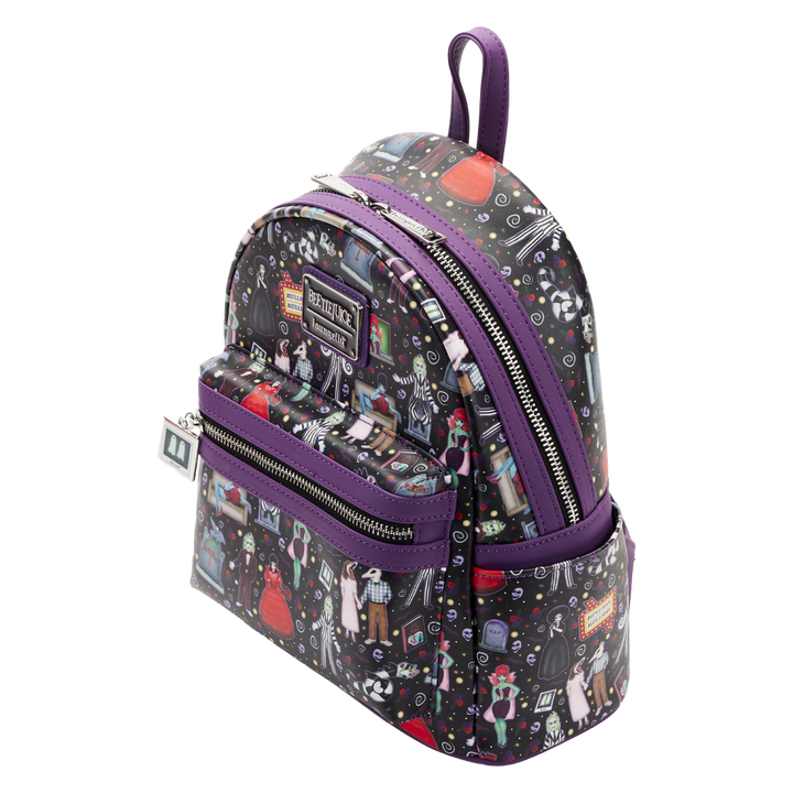 Loungefly Beetlejuice Icons All Over Print Mini Backpack