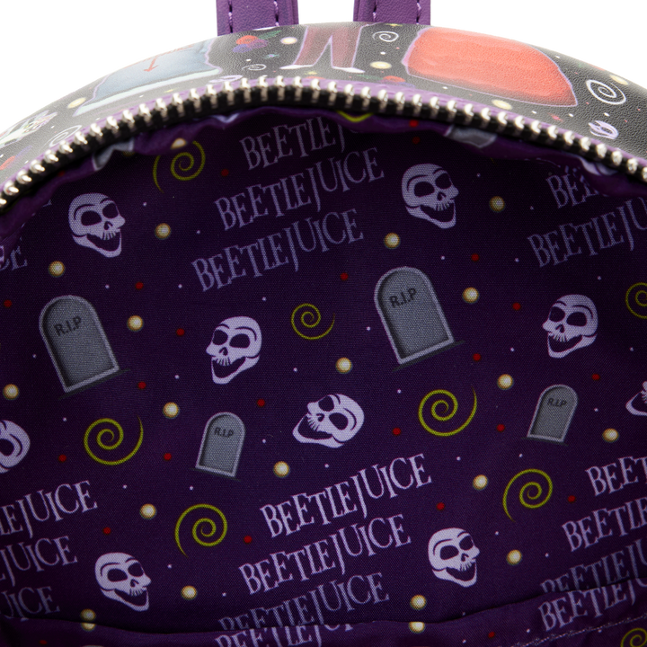 Loungefly Beetlejuice Icons All Over Print Mini Backpack