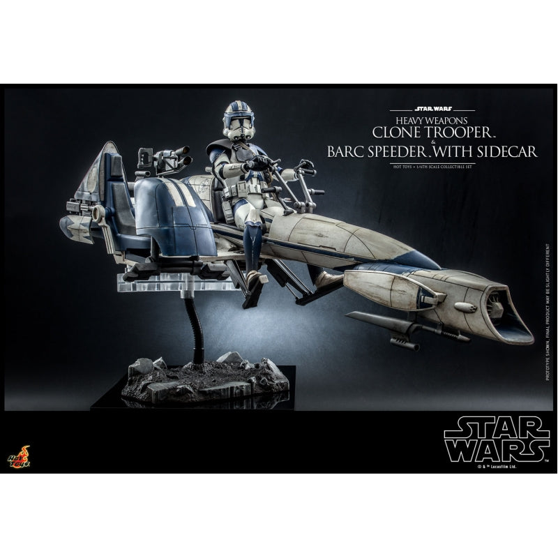 Hot Toys 1:6 Star Wars The Clone Wars Heavy Weapons Clone Trooper and BARC Speeder with Sidecar, Infinity Collectables