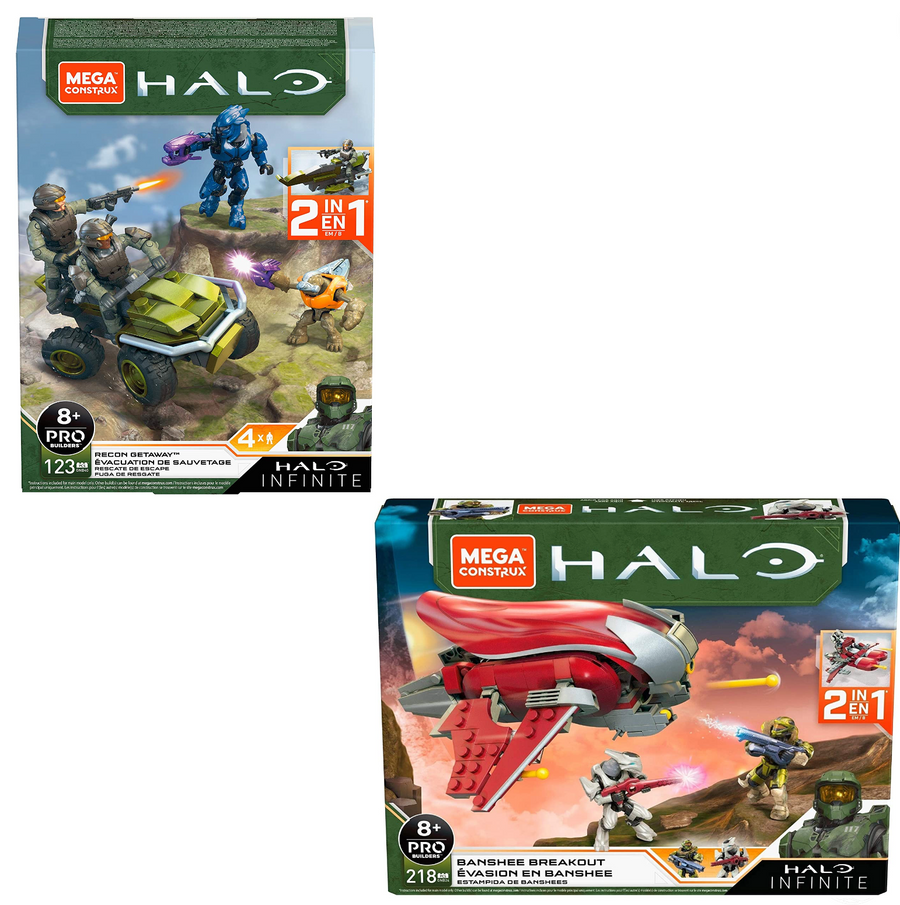 Mega Construx Halo Recon Getaway + Banshee Breakout Bundle, Infinity Collectables