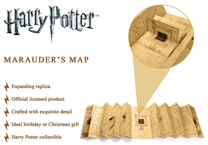 Harry Potter Marauder’s Map - 72in Fully Detailed Expanding Folded Replica Map