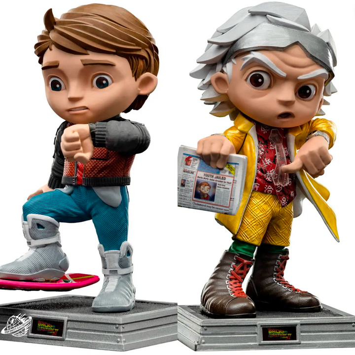 Iron Studios Back to the Future II Mini Co. PVC Figure Marty Mcfly & Doc Brown Bundle