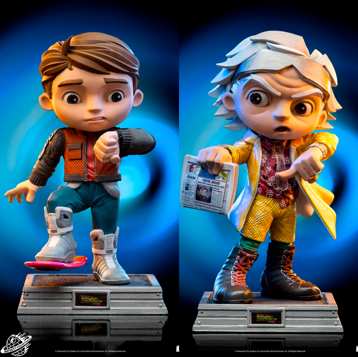 Iron Studios Back to the Future II Mini Co. PVC Figure Marty Mcfly & Doc Brown Bundle