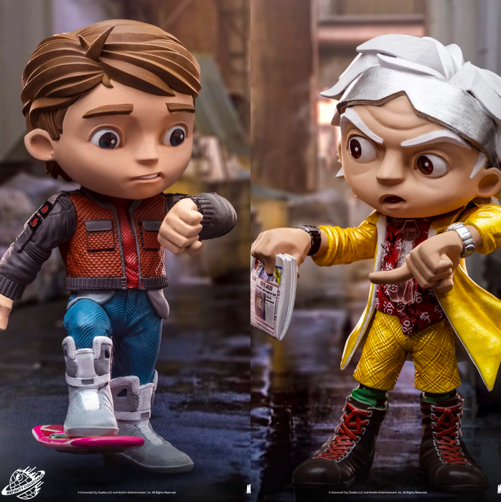 Iron Studios Back to the Future II Mini Co. PVC Figure Marty Mcfly & Doc Brown Bundle