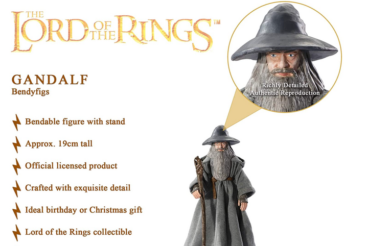 Official Lord of the Rings Gandalf Bendyfigs Figure