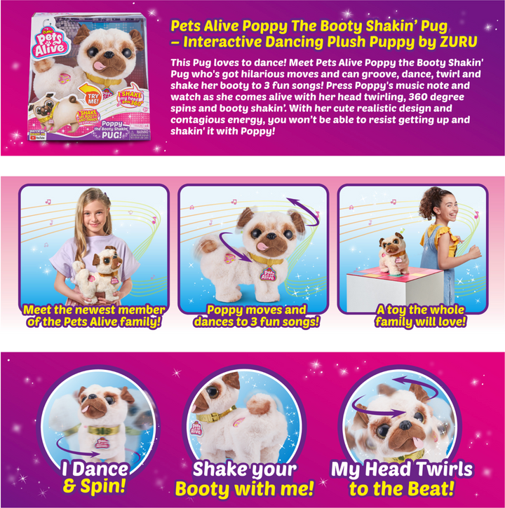 Pets Alive Poppy The Booty Shakin’Pug