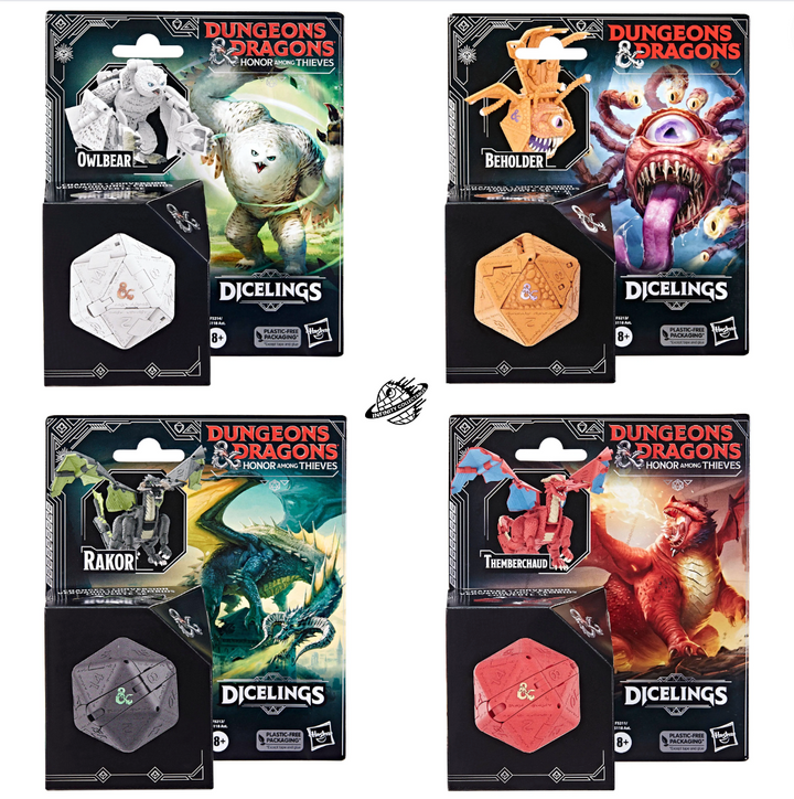 Dungeons & Dragons Honor Among Thieves D&D Dicelings (4) Action Figure's Bundle