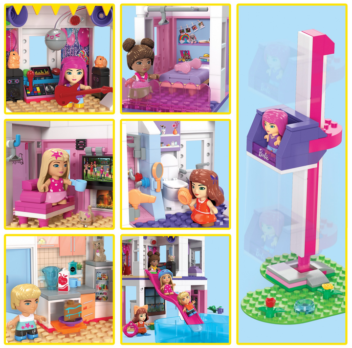 Mega Bloks Barbie Colour Reveal Dreamhouse Building Set and Figures