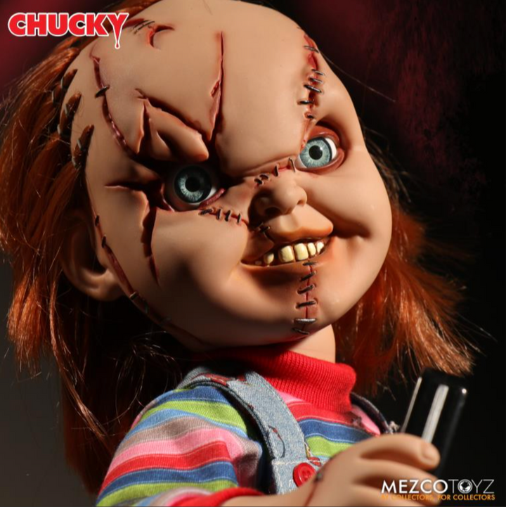 Bride of Chucky Mezco Designer Series Talking Scarred Chucky
