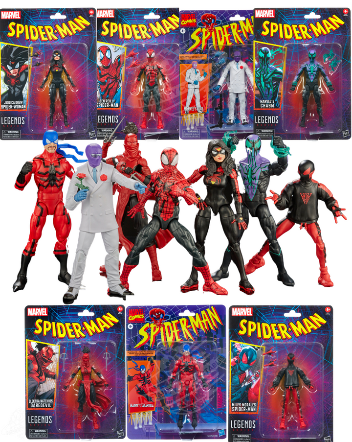 Marvel Legends Retro Spider-Man (7) Figures Complete Bundle