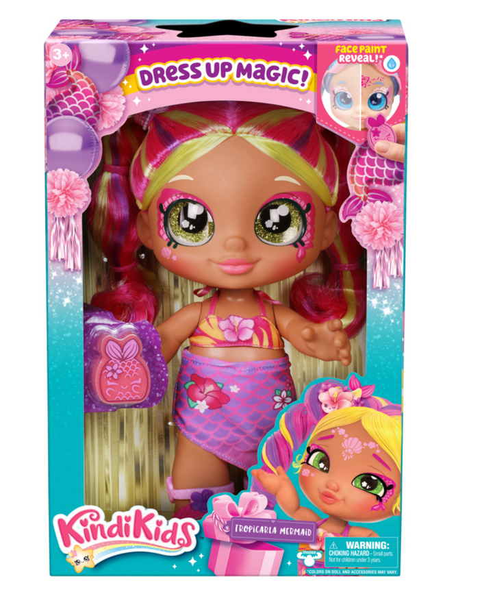 Kindi Kids Dress Up Magic Tropicarla Mermaid Face Paint Reveal Doll