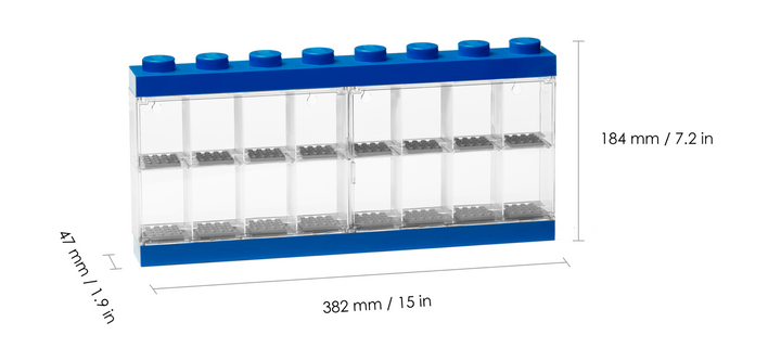 LEGO 16 Minifigure Display Case (Blue)