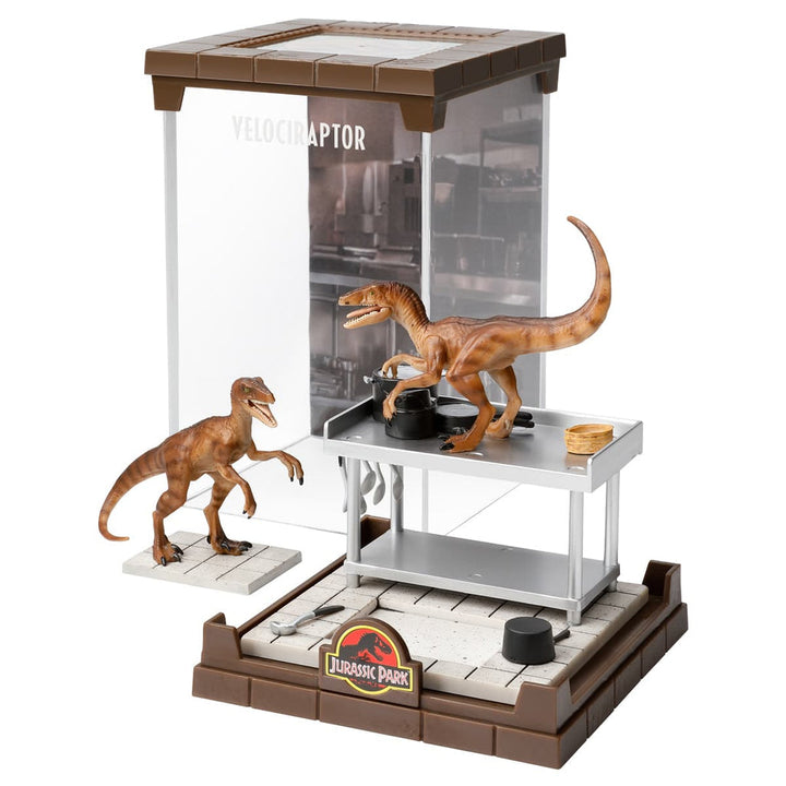 Jurassic Park Creature Diorama Complete Bundle (3) - Tyrannosaurus Rex, Velociraptor, Dilophosaurus, Infinity Collectables