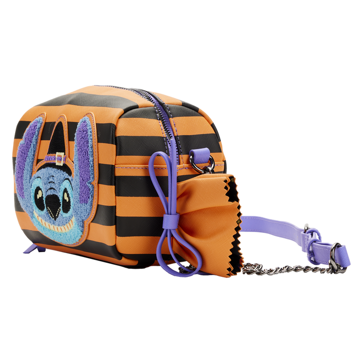 Loungefly Disney Lilo & Stitch Striped Halloween Candy Wrapper Crossbody Bag