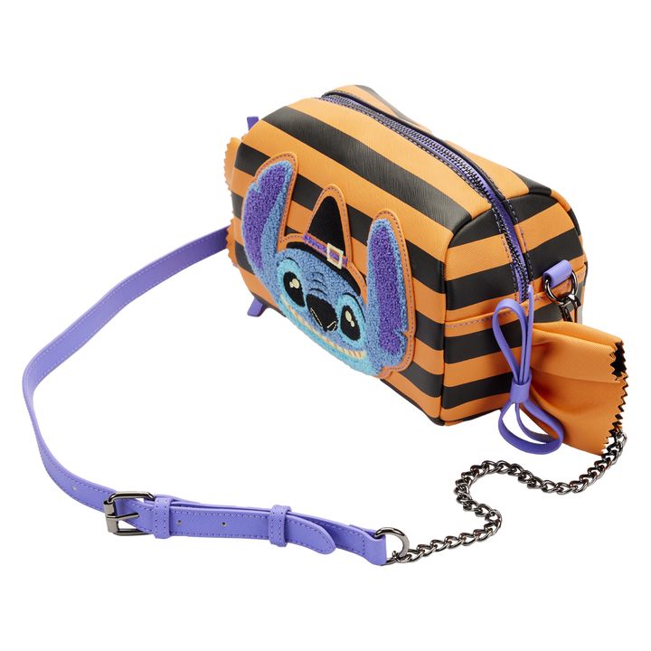 Loungefly Disney Lilo & Stitch Striped Halloween Candy Wrapper Crossbody Bag