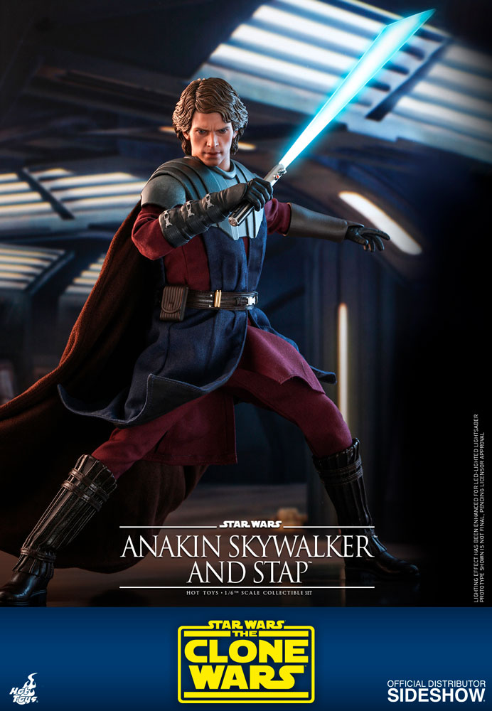 Hot Toys Star Wars The Clone Wars 1/6 Scale Action Figure Anakin Skywalker & STAP