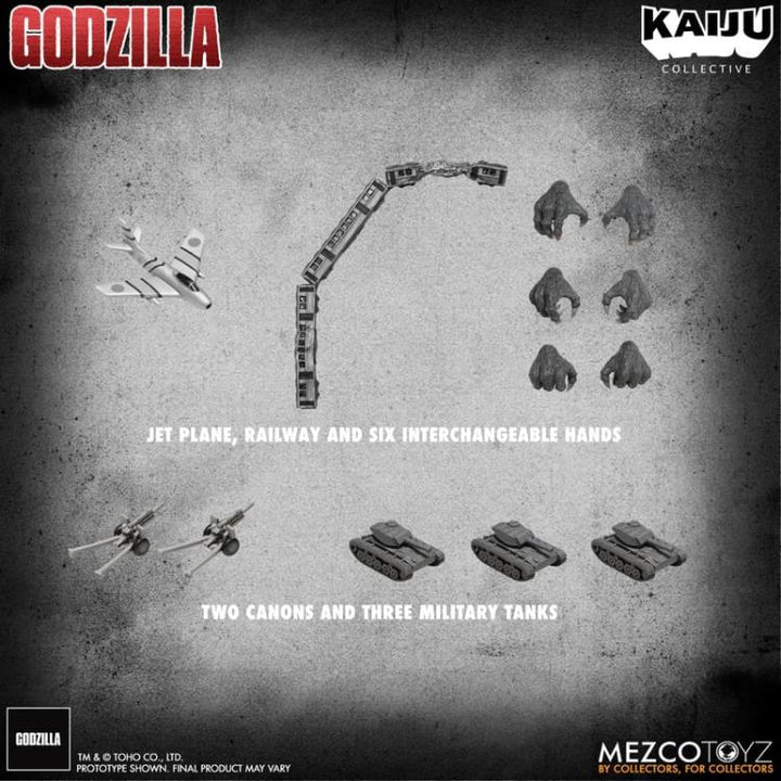 Mezco Godzilla (1954) Kaiju Collective Godzilla (Black & White)