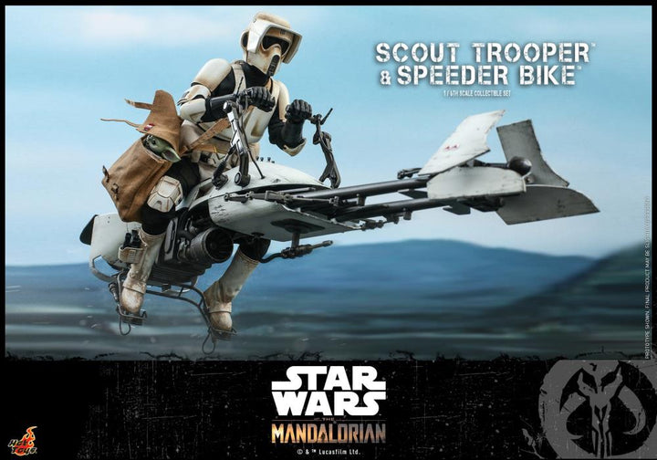 Hot Toys Star Wars The Mandalorian 1/6 Scout Trooper and Speeder Bike, Infinity Collectables