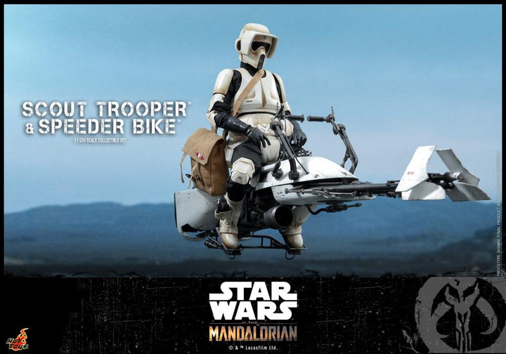 Hot Toys Star Wars The Mandalorian 1/6 Scout Trooper and Speeder Bike, Infinity Collectables