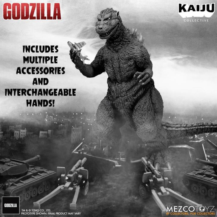 Mezco Godzilla (1954) Kaiju Collective Godzilla (Black & White)