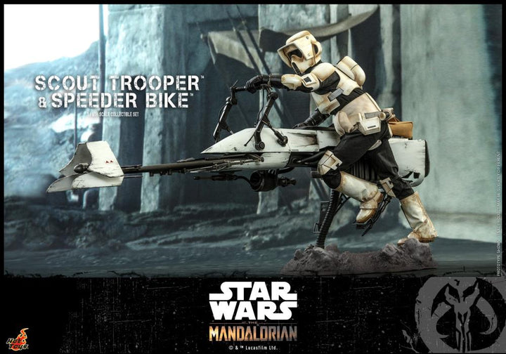 Hot Toys Star Wars The Mandalorian 1/6 Scout Trooper and Speeder Bike, Infinity Collectables