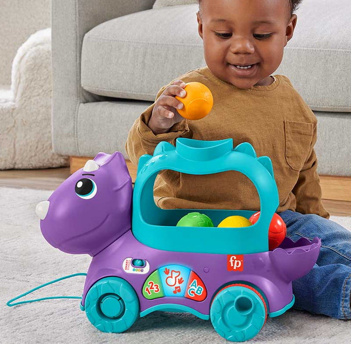 Fisher-Price Poppin’ Triceratops Interactive Ball Popper Pull Toy
