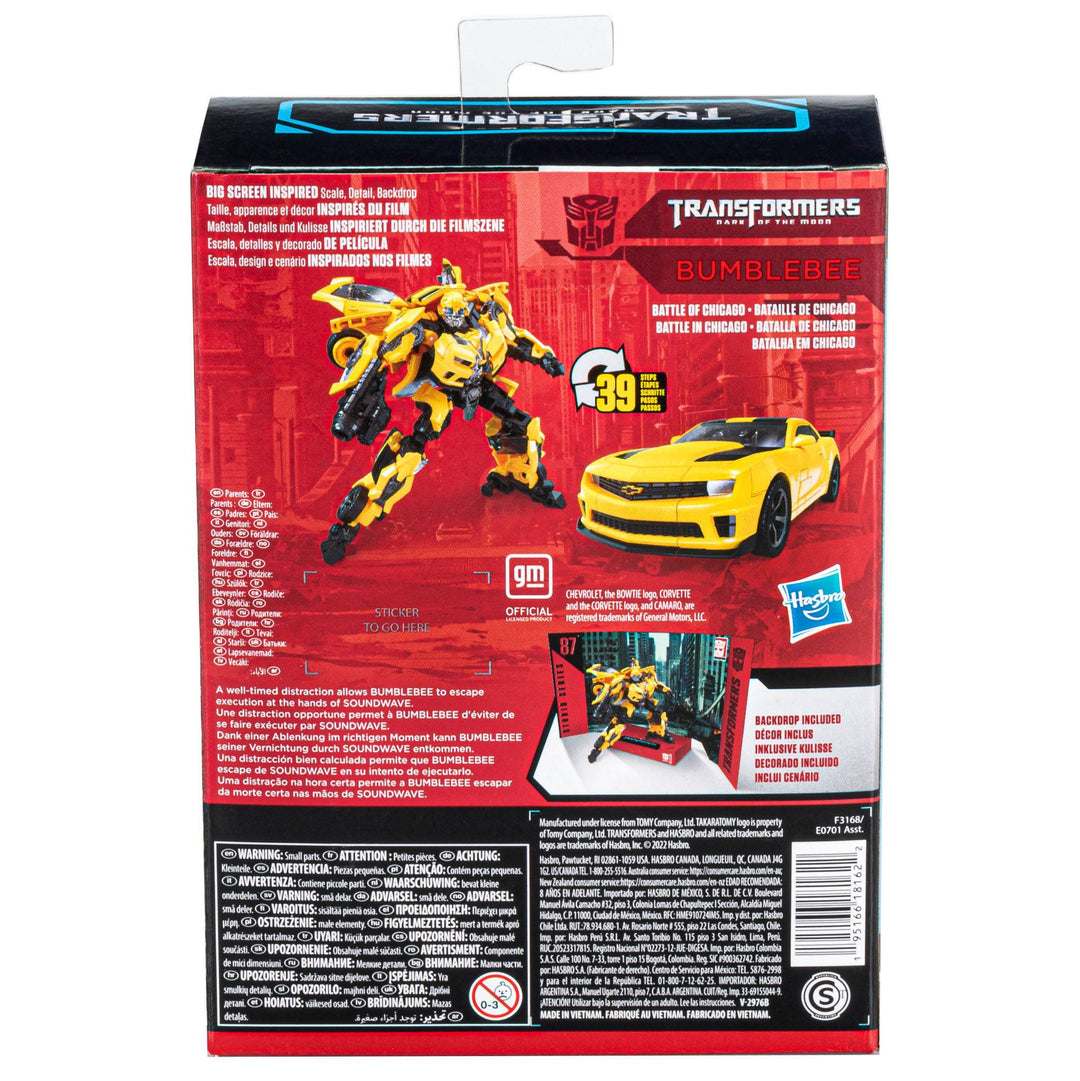 Hasbro Transformers Studio Series 87 Deluxe Transformers: Dark of the Moon Bumblebee Action Figure, Infinity Collectables
