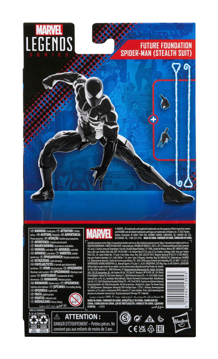 Hasbro Marvel Legends Series Future Foundation Spider-Man (Stealth Suit) 6 Inch Action Figure, Infinity Collectables