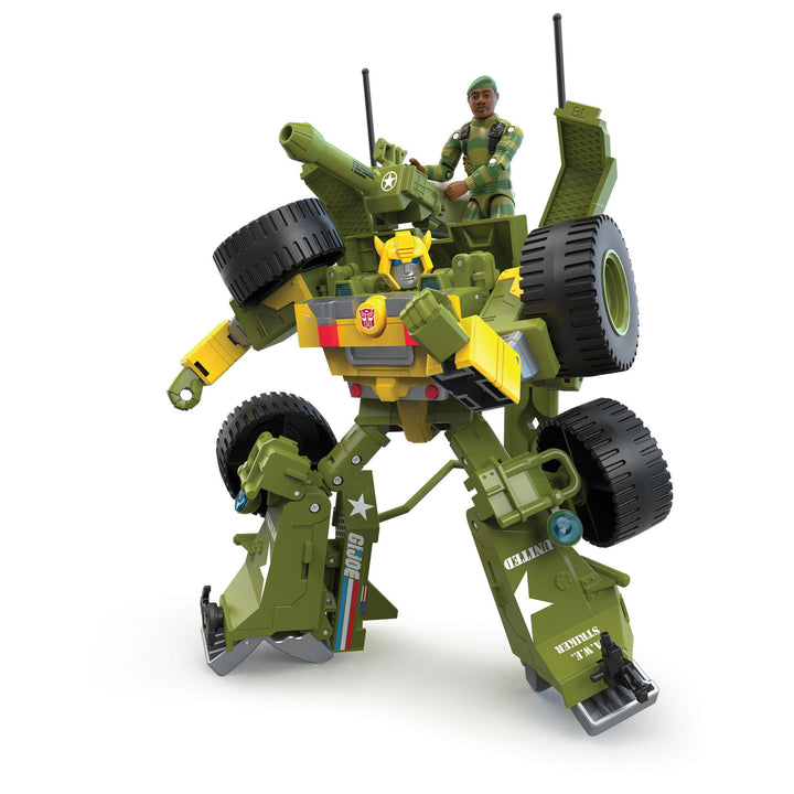 Hasbro Transformers Collaborative: G.I. Joe Mash-Up, Bumblebee A.W.E. Striker & Lonzo “Stalker” Wilkinson Action Figure, Infinity Collectables , Uncategorized
