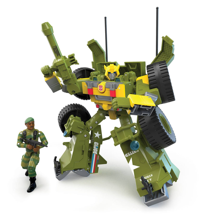 Hasbro Transformers Collaborative: G.I. Joe Mash-Up, Bumblebee A.W.E. Striker & Lonzo “Stalker” Wilkinson Action Figure, Infinity Collectables , Uncategorized