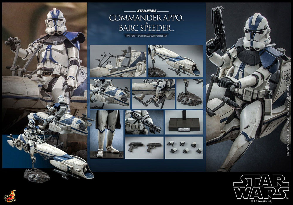 Hot Toys 1:6 Star Wars The Clone Wars Commander Appo With BARC Speeder, Infinity Collectables