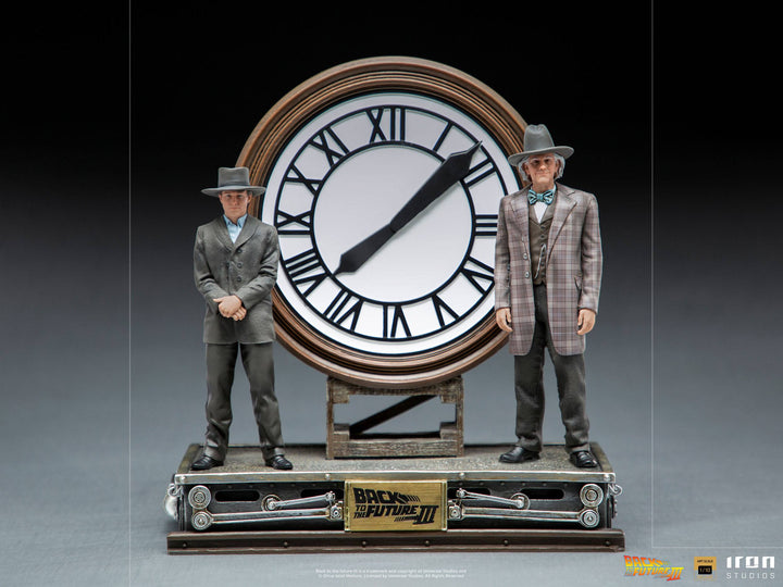 Iron Studios Back to the Future III Deluxe Art Scale Statue 1/10 Marty and Doc at the Clock