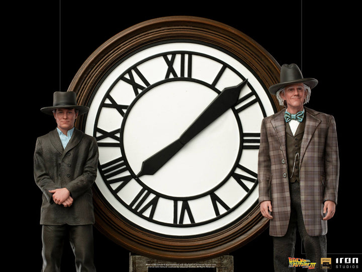 Iron Studios Back to the Future III Deluxe Art Scale Statue 1/10 Marty and Doc at the Clock