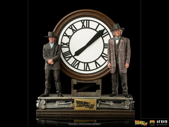 Iron Studios Back to the Future III Deluxe Art Scale Statue 1/10 Marty and Doc at the Clock