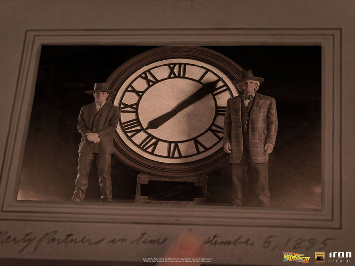 Iron Studios Back to the Future III Deluxe Art Scale Statue 1/10 Marty and Doc at the Clock