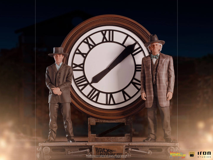 Iron Studios Back to the Future III Deluxe Art Scale Statue 1/10 Marty and Doc at the Clock