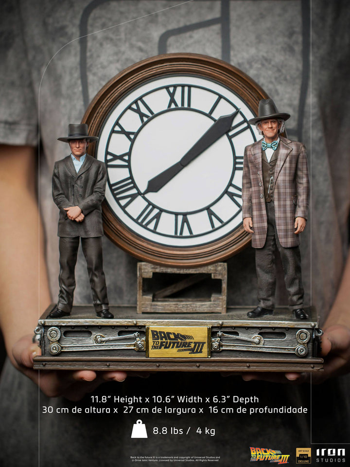 Iron Studios Back to the Future III Deluxe Art Scale Statue 1/10 Marty and Doc at the Clock