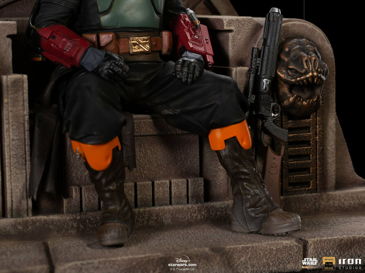 Iron Studios Star Wars The Mandalorian 1/10 Deluxe Art Scale Statue Boba Fett on Throne