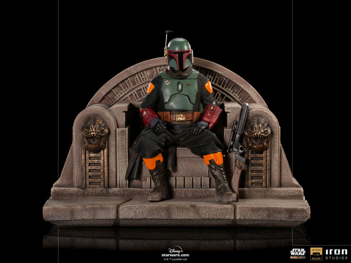 Iron Studios Star Wars The Mandalorian 1/10 Deluxe Art Scale Statue Boba Fett on Throne