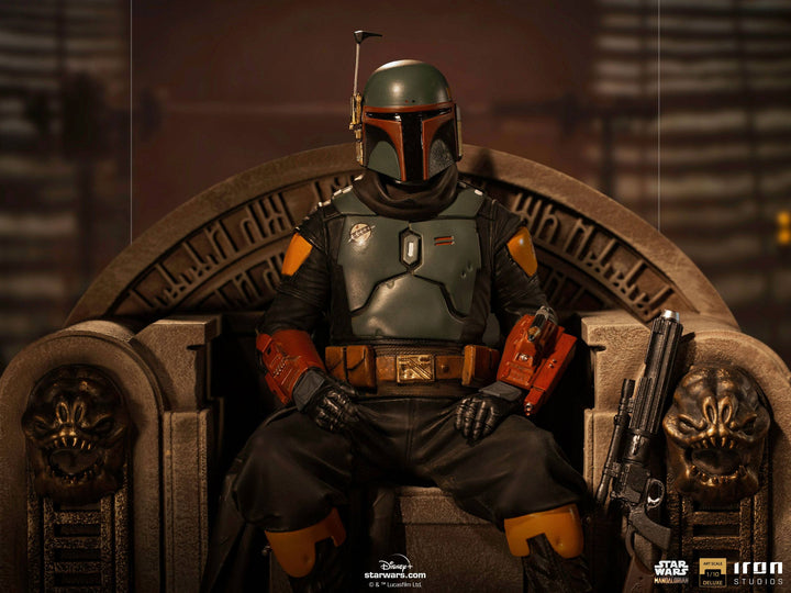 Iron Studios Star Wars The Mandalorian 1/10 Deluxe Art Scale Statue Boba Fett on Throne