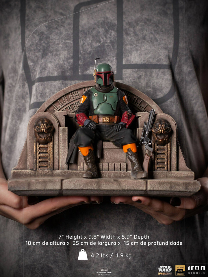 Iron Studios Star Wars The Mandalorian 1/10 Deluxe Art Scale Statue Boba Fett on Throne